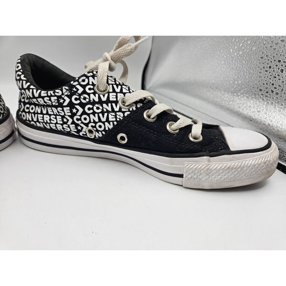 Converse All Star Black and White Logo Canvas Sneakers Shoes Size 6‎ Low Top - Picture 6 of 10